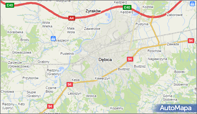 mapa Dębicy, Dębica na mapie Targeo