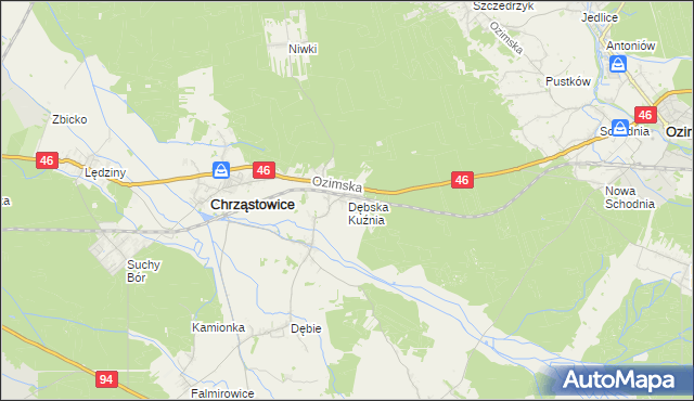 mapa Dębska Kuźnia, Dębska Kuźnia na mapie Targeo