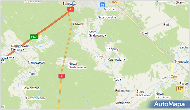 mapa Dudy, Dudy na mapie Targeo