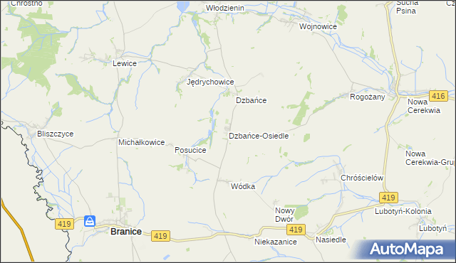 mapa Dzbańce-Osiedle, Dzbańce-Osiedle na mapie Targeo