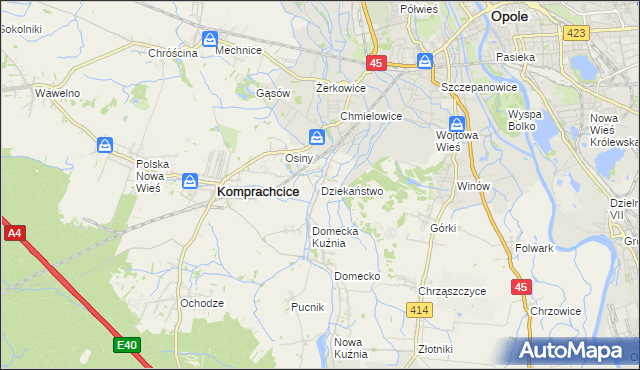 mapa Dziekaństwo, Dziekaństwo na mapie Targeo