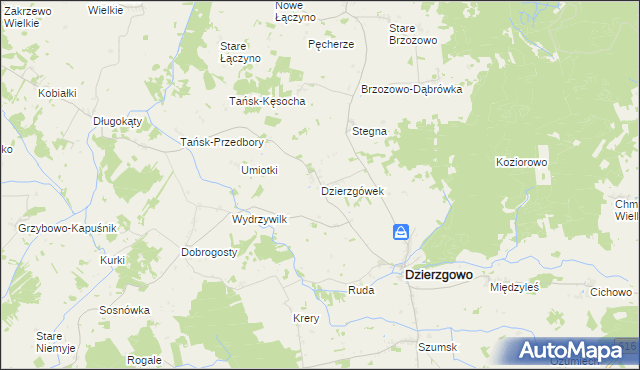 mapa Dzierzgówek gmina Dzierzgowo, Dzierzgówek gmina Dzierzgowo na mapie Targeo