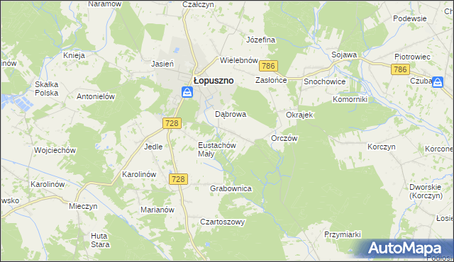 mapa Eustachów, Eustachów na mapie Targeo