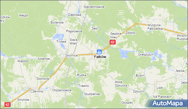 mapa Fałków, Fałków na mapie Targeo