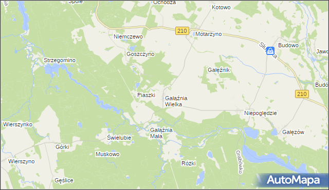 mapa Gałąźnia Wielka, Gałąźnia Wielka na mapie Targeo