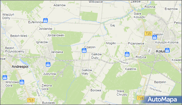mapa Gałków Duży, Gałków Duży na mapie Targeo