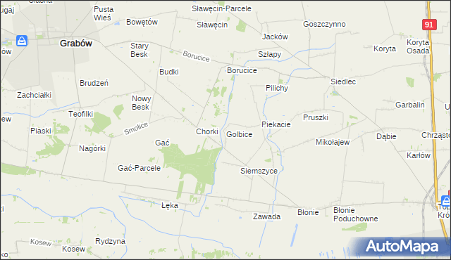 mapa Golbice, Golbice na mapie Targeo