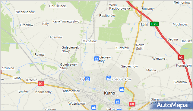 mapa Gołębiew Stary, Gołębiew Stary na mapie Targeo