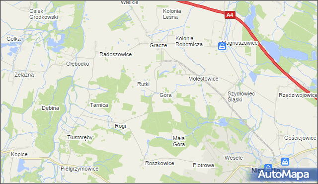 mapa Góra gmina Niemodlin, Góra gmina Niemodlin na mapie Targeo