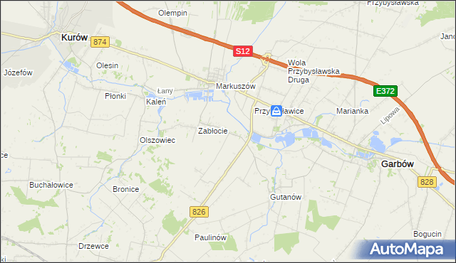 mapa Góry gmina Markuszów, Góry gmina Markuszów na mapie Targeo