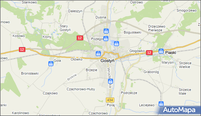 mapa Gostyń, Gostyń na mapie Targeo
