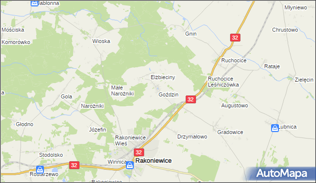 mapa Goździn, Goździn na mapie Targeo