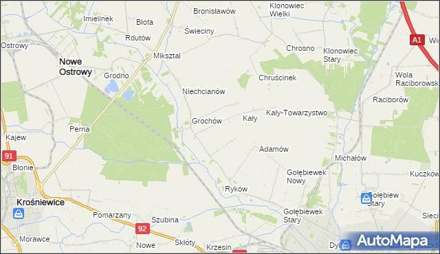 mapa Grochówek, Grochówek na mapie Targeo