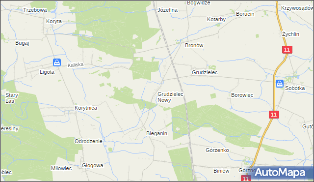 mapa Grudzielec Nowy, Grudzielec Nowy na mapie Targeo