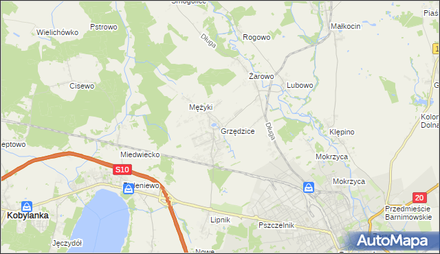 mapa Grzędzice, Grzędzice na mapie Targeo
