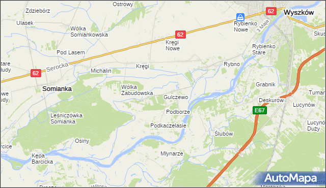 mapa Gulczewo gmina Wyszków, Gulczewo gmina Wyszków na mapie Targeo