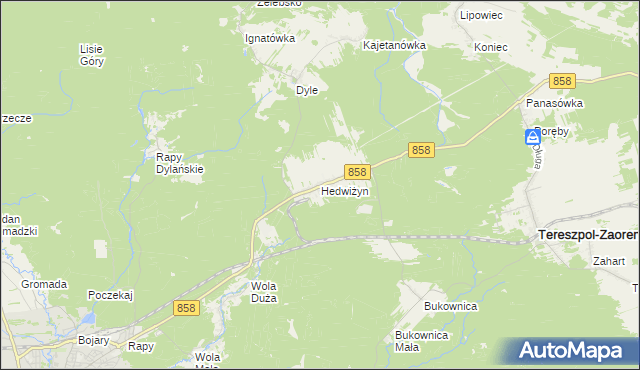 mapa Hedwiżyn, Hedwiżyn na mapie Targeo