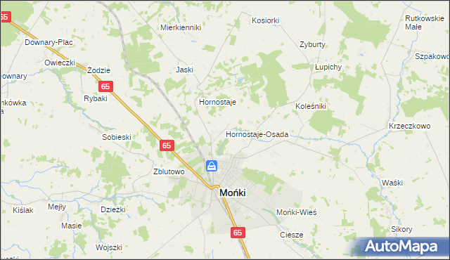 mapa Hornostaje-Osada, Hornostaje-Osada na mapie Targeo