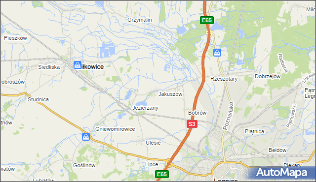 mapa Jakuszów, Jakuszów na mapie Targeo