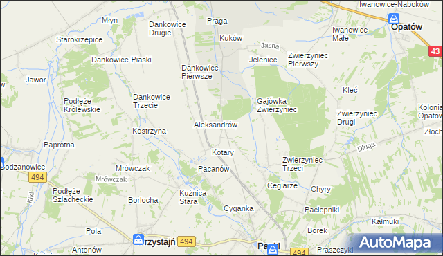 mapa Janiki, Janiki na mapie Targeo