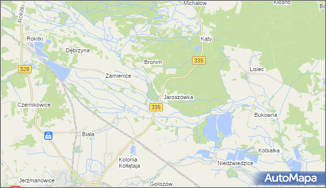 mapa Jaroszówka gmina Chojnów, Jaroszówka gmina Chojnów na mapie Targeo