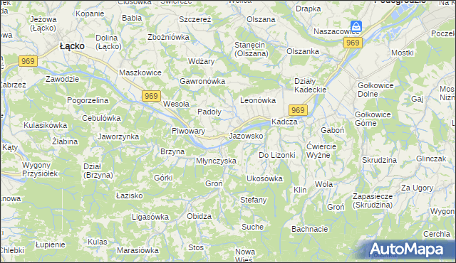 mapa Jazowsko, Jazowsko na mapie Targeo