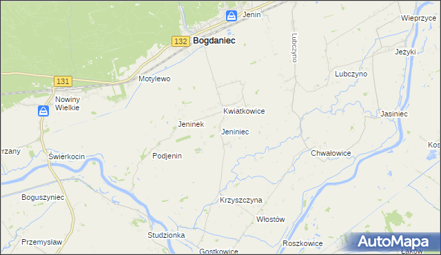 mapa Jeniniec, Jeniniec na mapie Targeo