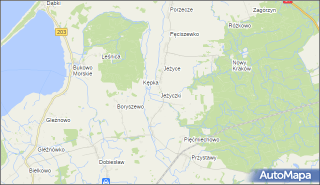 mapa Jeżyczki, Jeżyczki na mapie Targeo