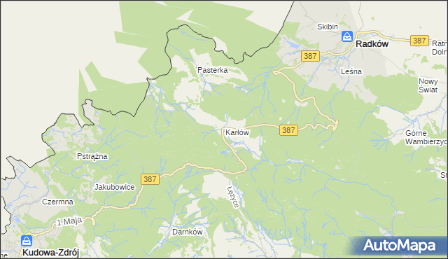 mapa Karłów gmina Radków, Karłów gmina Radków na mapie Targeo