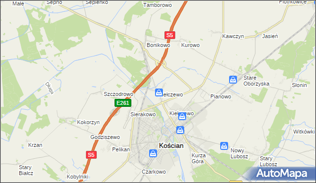 mapa Kiełczewo, Kiełczewo na mapie Targeo