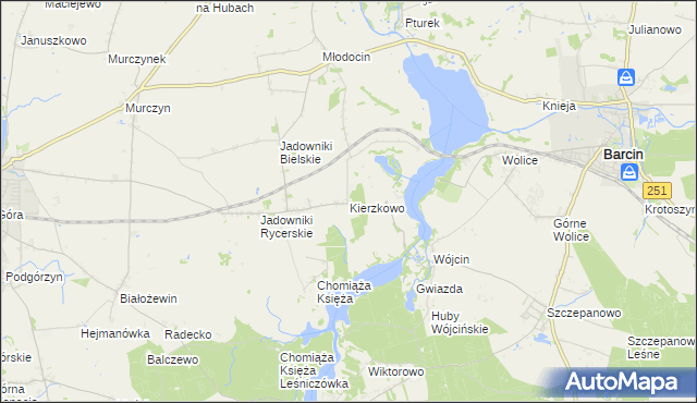 mapa Kierzkowo gmina Żnin, Kierzkowo gmina Żnin na mapie Targeo