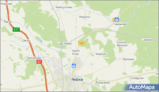 mapa Kolonia Waszulki, Kolonia Waszulki na mapie Targeo