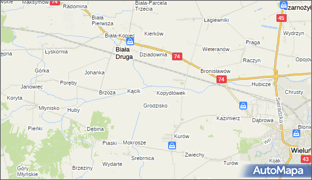 mapa Kopydłówek, Kopydłówek na mapie Targeo