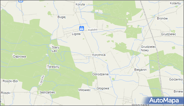 mapa Korytnica gmina Raszków, Korytnica gmina Raszków na mapie Targeo