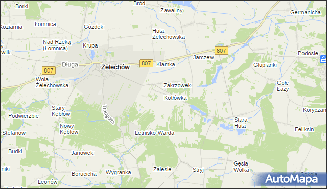 mapa Kotłówka gmina Żelechów, Kotłówka gmina Żelechów na mapie Targeo