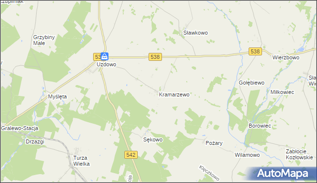 mapa Kramarzewo gmina Działdowo, Kramarzewo gmina Działdowo na mapie Targeo