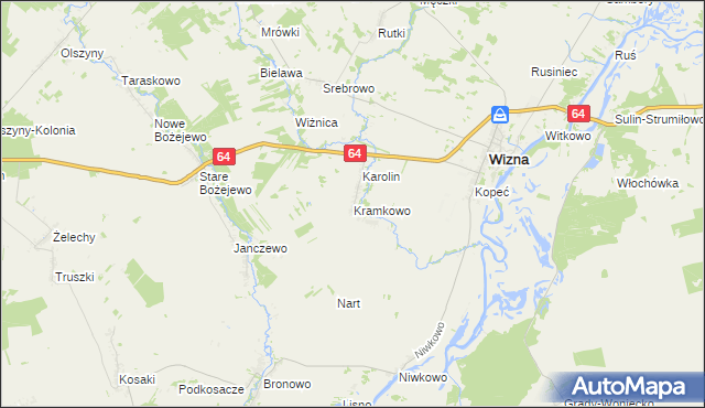 mapa Kramkowo, Kramkowo na mapie Targeo