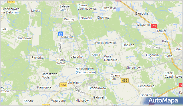 mapa Krępa gmina Prażmów, Krępa gmina Prażmów na mapie Targeo