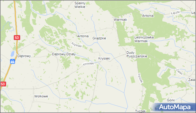 mapa Krysiaki gmina Myszyniec, Krysiaki gmina Myszyniec na mapie Targeo