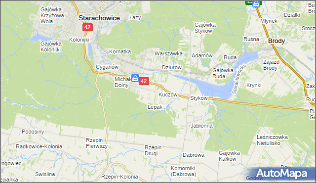 mapa Kuczów, Kuczów na mapie Targeo