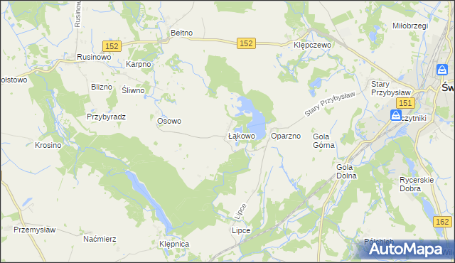 mapa Łąkowo, Łąkowo na mapie Targeo