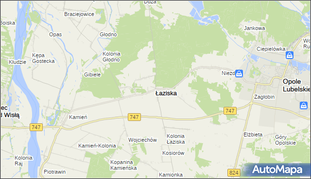 mapa Łaziska powiat opolski, Łaziska powiat opolski na mapie Targeo