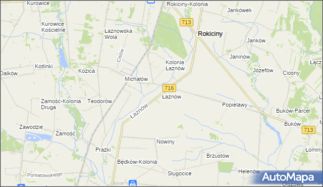 mapa Łaznów, Łaznów na mapie Targeo