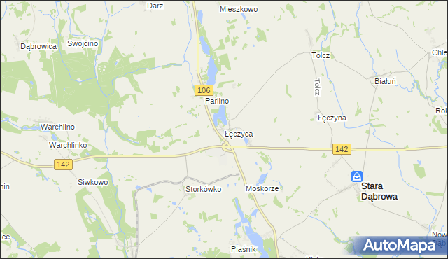 mapa Łęczyca gmina Stara Dąbrowa, Łęczyca gmina Stara Dąbrowa na mapie Targeo
