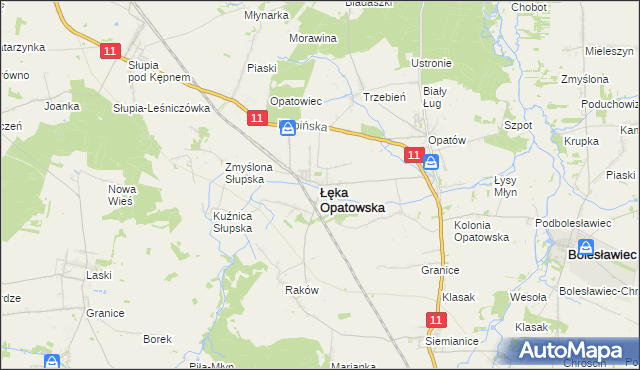 mapa Łęka Opatowska, Łęka Opatowska na mapie Targeo