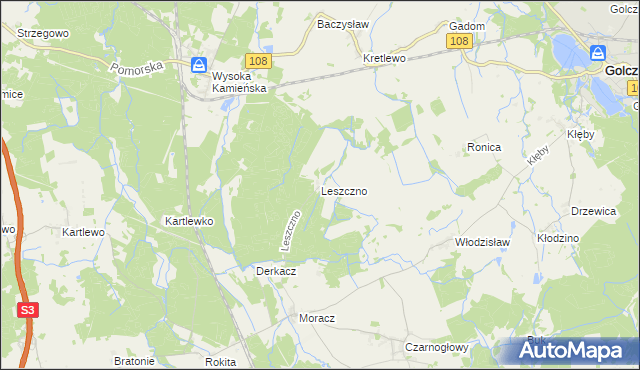 mapa Leszczno, Leszczno na mapie Targeo