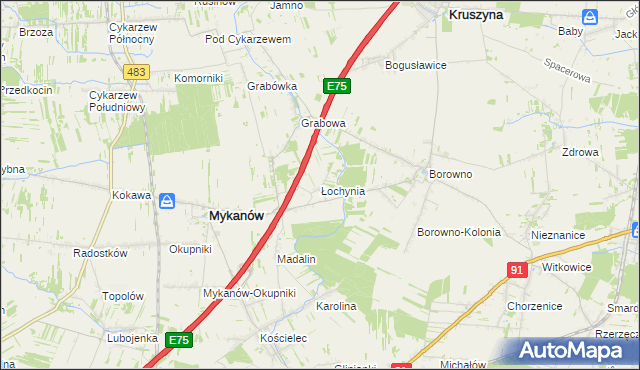 mapa Łochynia, Łochynia na mapie Targeo