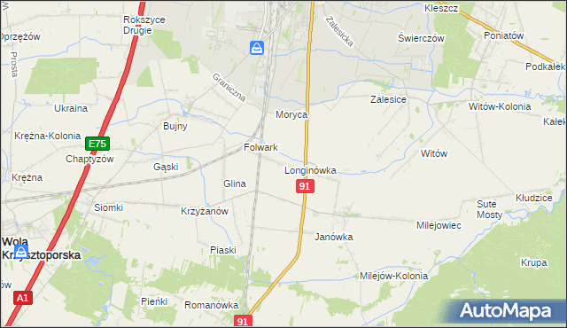 mapa Longinówka, Longinówka na mapie Targeo