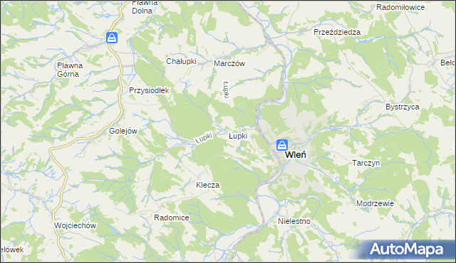 mapa Łupki gmina Wleń, Łupki gmina Wleń na mapie Targeo