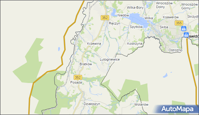 mapa Lutogniewice, Lutogniewice na mapie Targeo